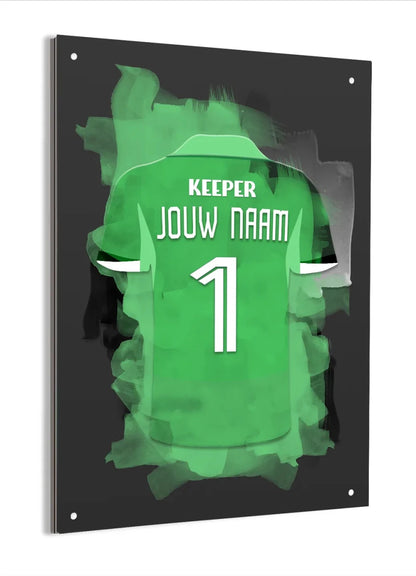 Keeper Voetbal Poster Aluminium Dibond Wanddecoratie