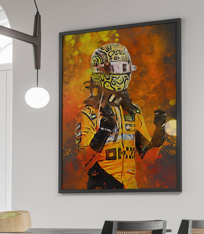 Ingelijste poster Lando Norris F1
