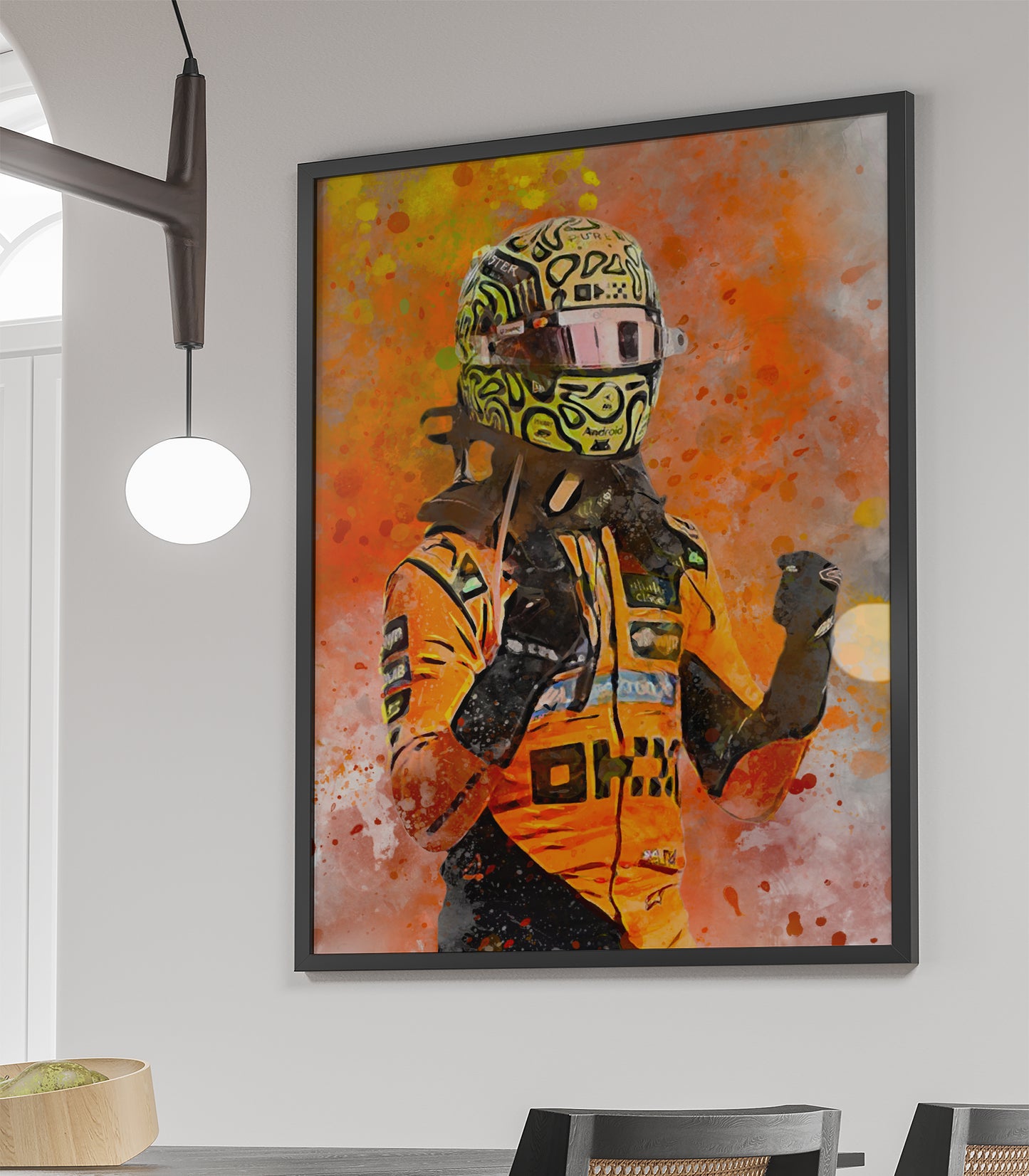 Ingelijste poster Lando Norris F1