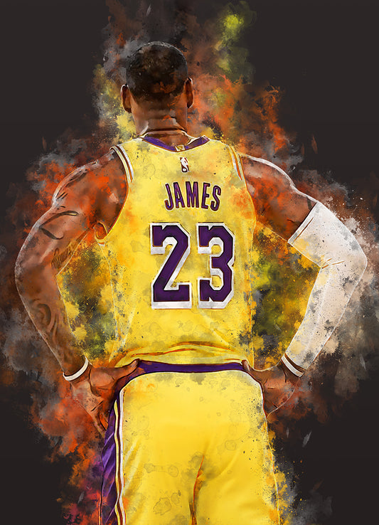 Sportposter Lebron James in LA Lakers tenue