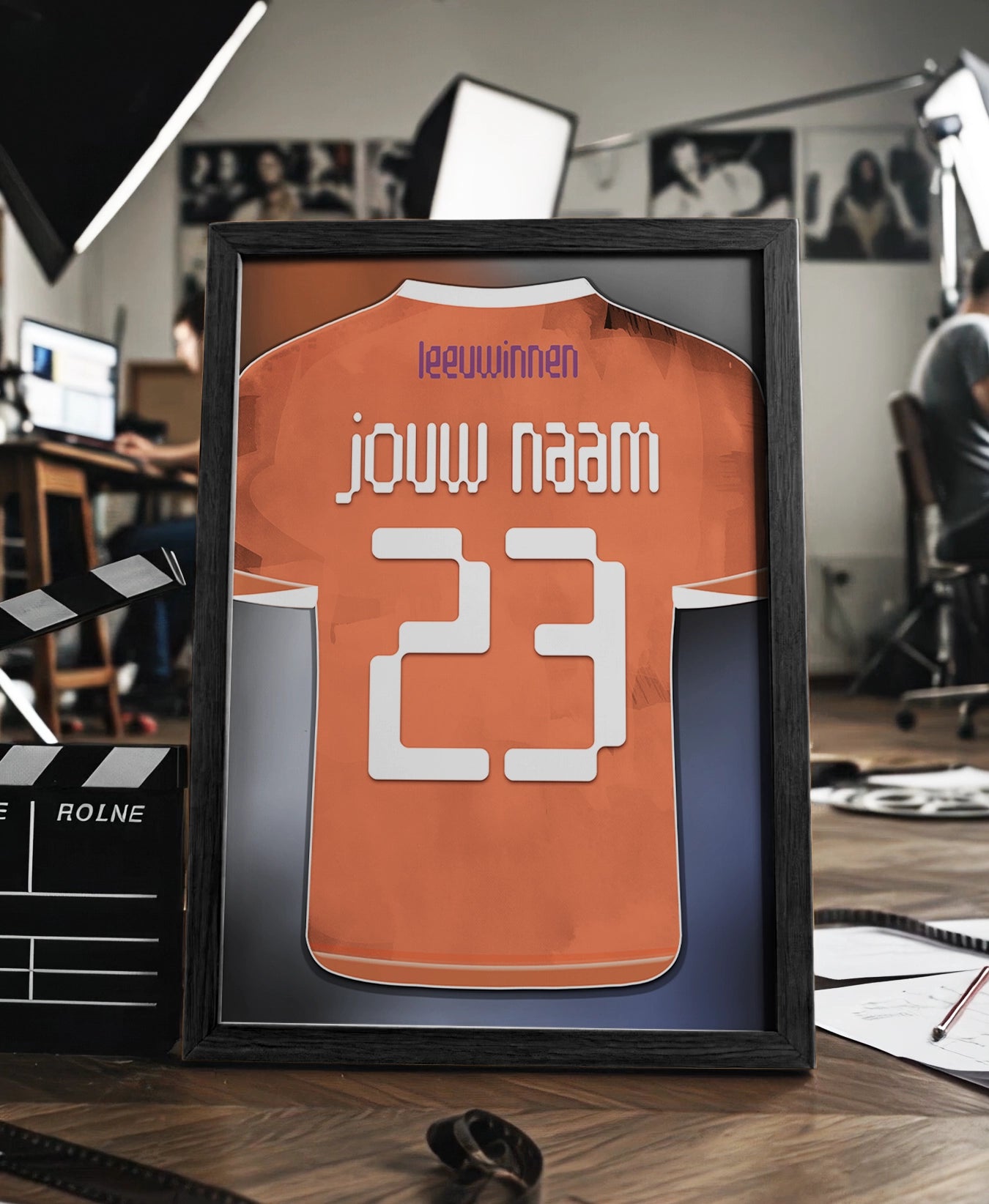 Oranje Leeuwinnen ingelijste poster met naam