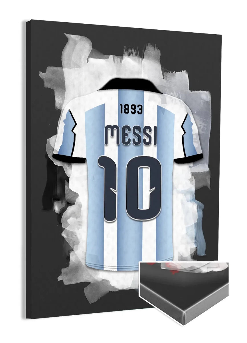 Lionel Messi Argentinie Voetbal Canvas Print Wanddecoratie