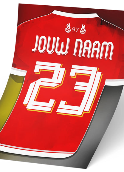 Liverpool FC poster met personalisatie