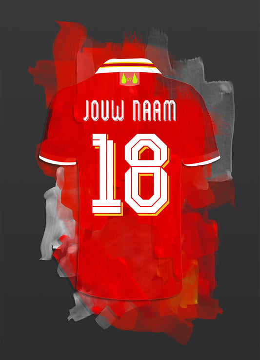 Liverpool FC poster met eigen naam en rugnummer - Liverpool poster met personalisatie