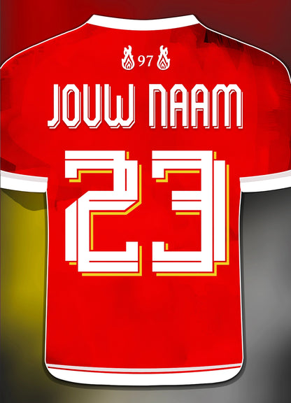 Liverpool FC poster met naam en rugnummer