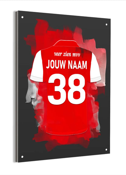 MVV Maastricht Gepersonaliseerde Voetbal Aluminium Dibond Mancave