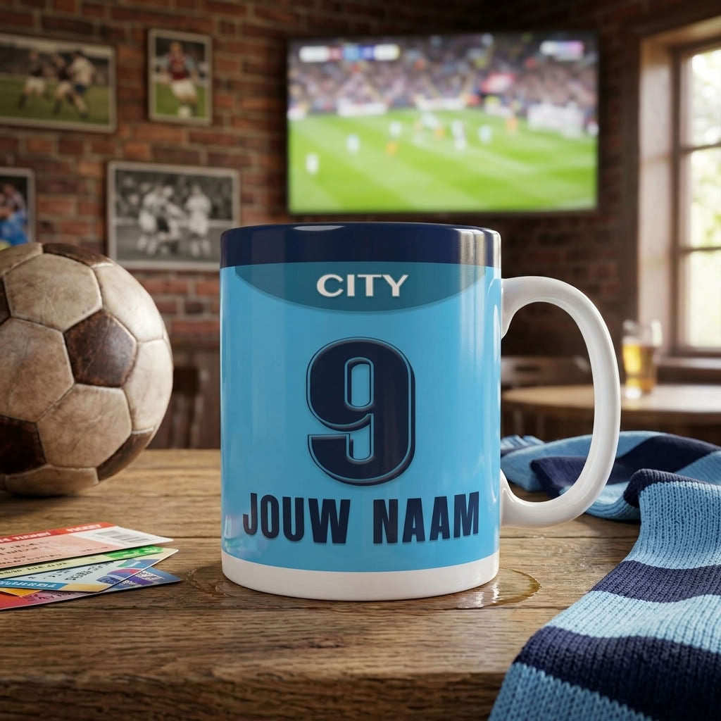 Manchester City Mok Gepersonaliseerd Voetbal Cadeau Bestellen