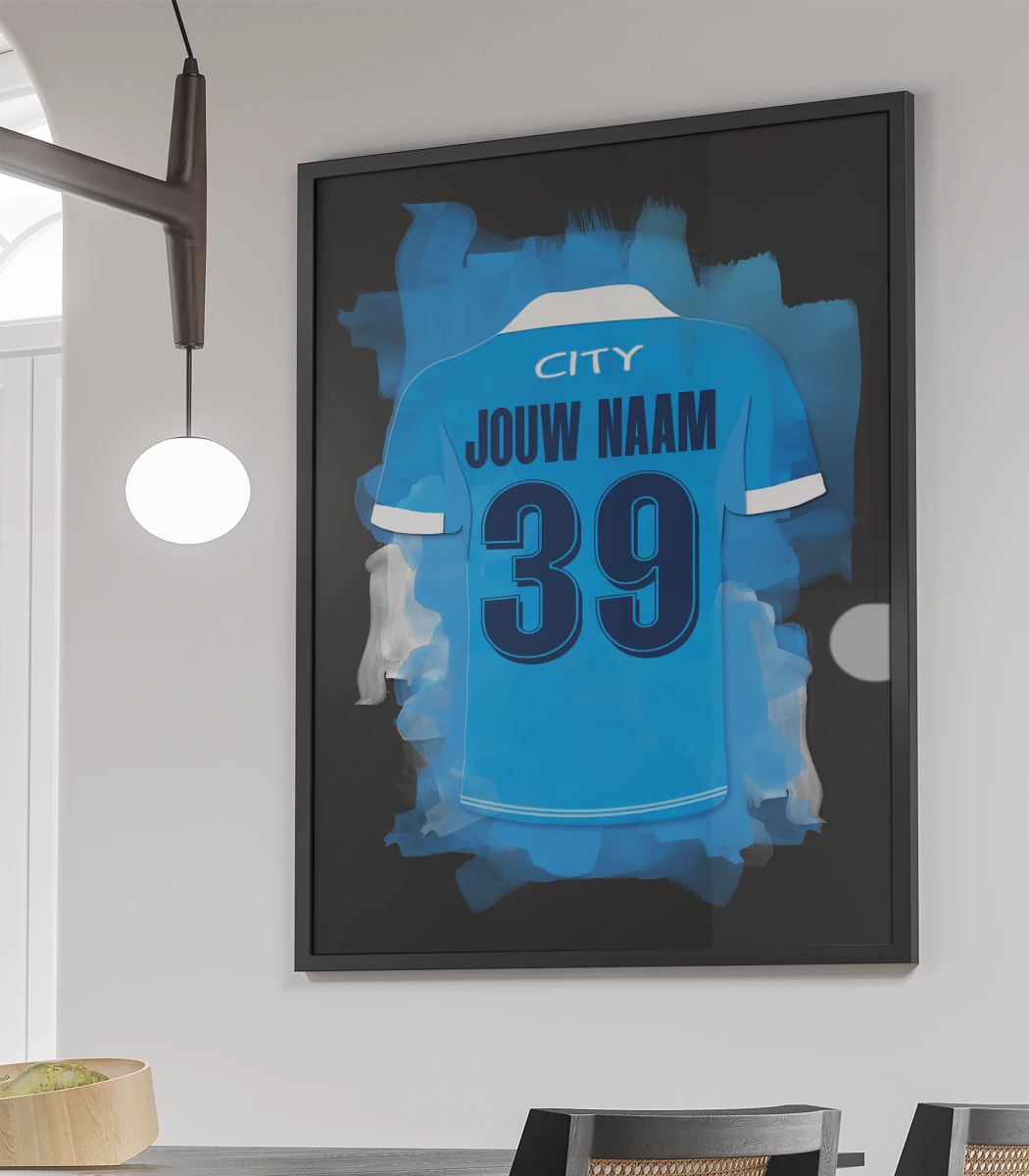 Gepersonaliseerde Man City Poster Met Eigen Naam Jongenskamer