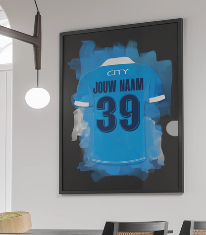 Gepersonaliseerde Man City Poster Met Eigen Naam Jongenskamer