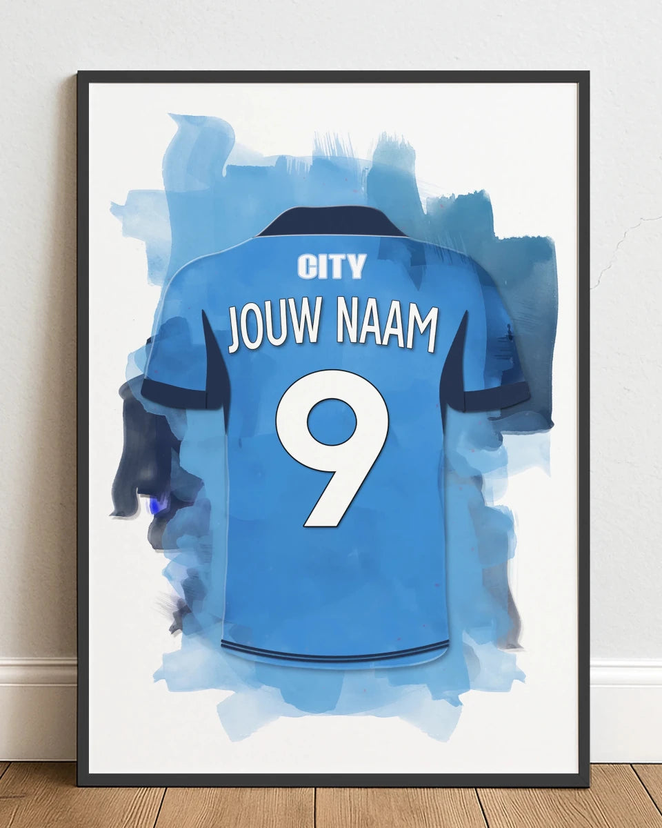 Manchester City Voetbal Poster Canvas Dibond Muurdecoratie