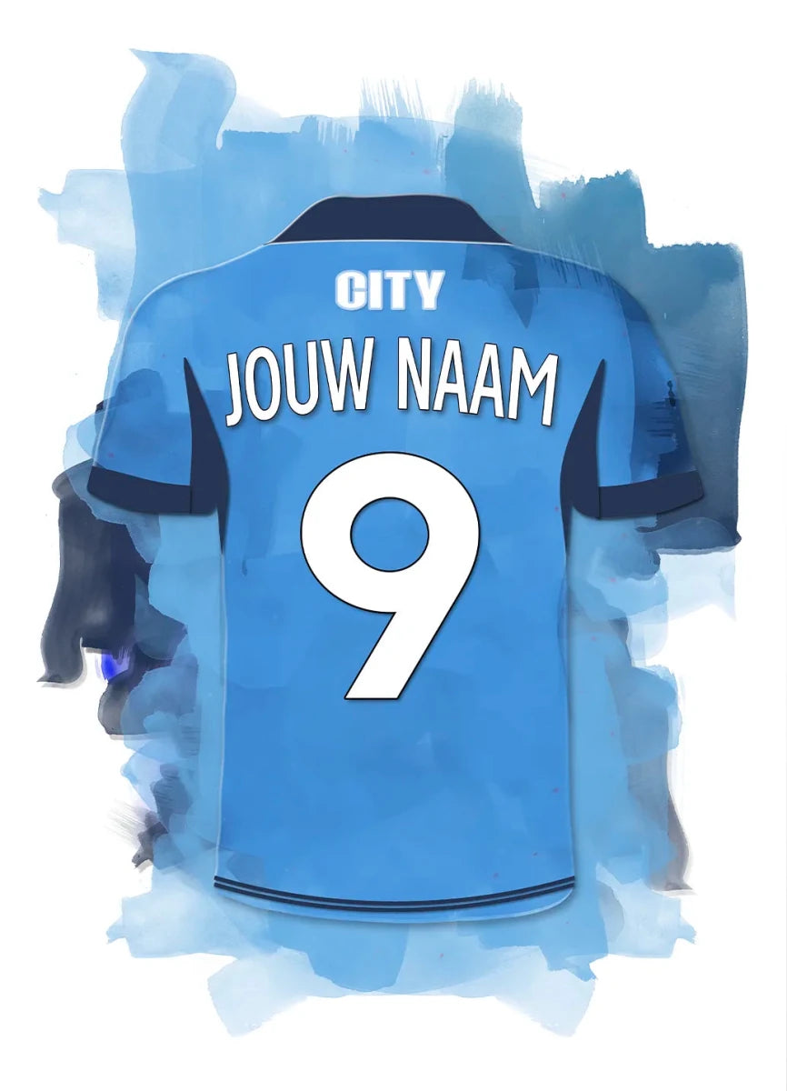 Manchester City Voetbal Poster Met Naam