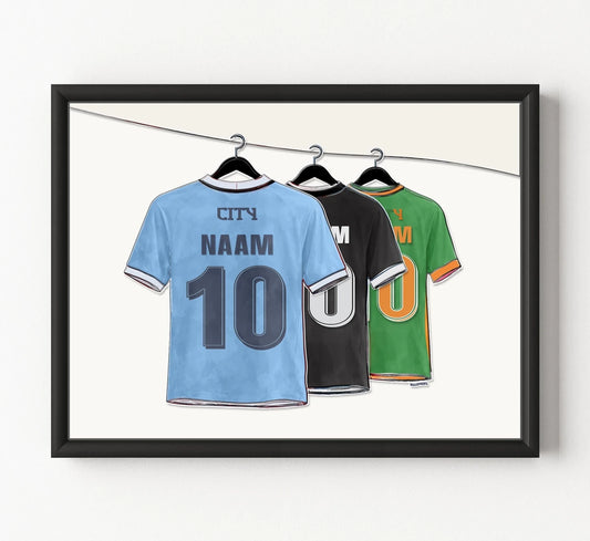 Manchester City Voetbal Poster Gepersonaliseerd Voetbal Cadeau
