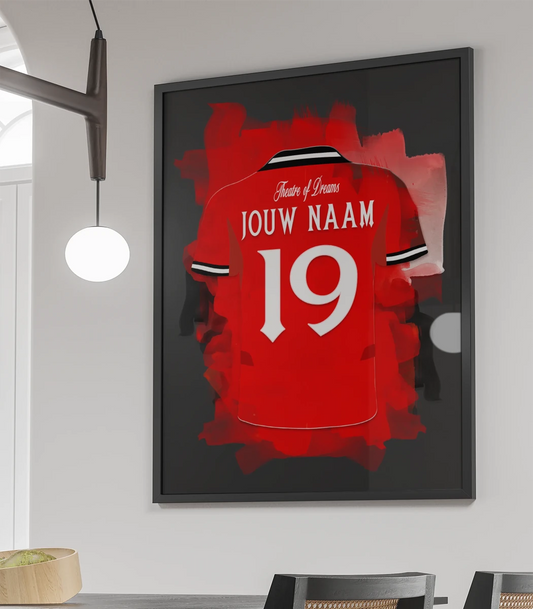 Manchester United Voetbal Poster Met Naam En Rugnummer Cadeau