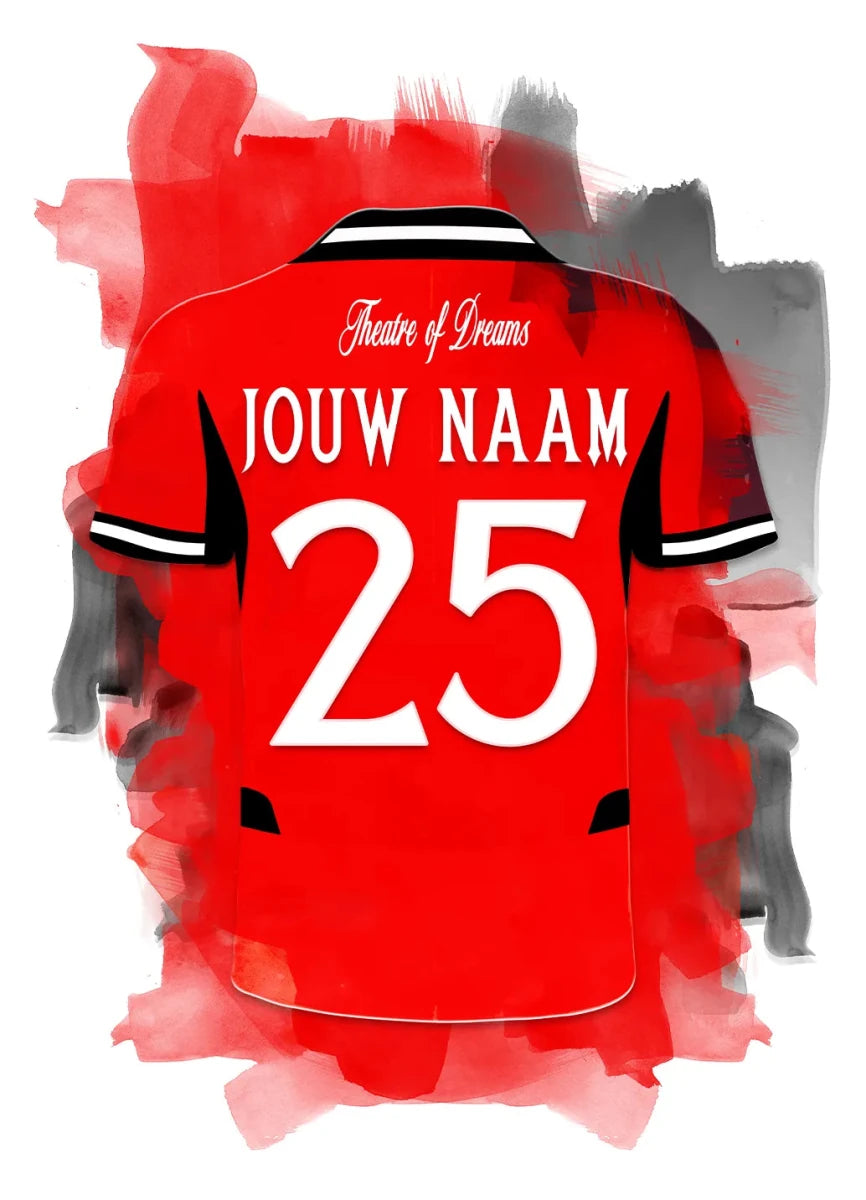 Manchester United Voetbal Poster Met Naam