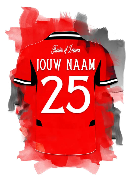 Manchester United Voetbal Poster Met Naam