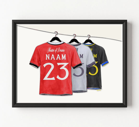 Manchester United Voetbal Poster Met Eigen Naam Personalisatie