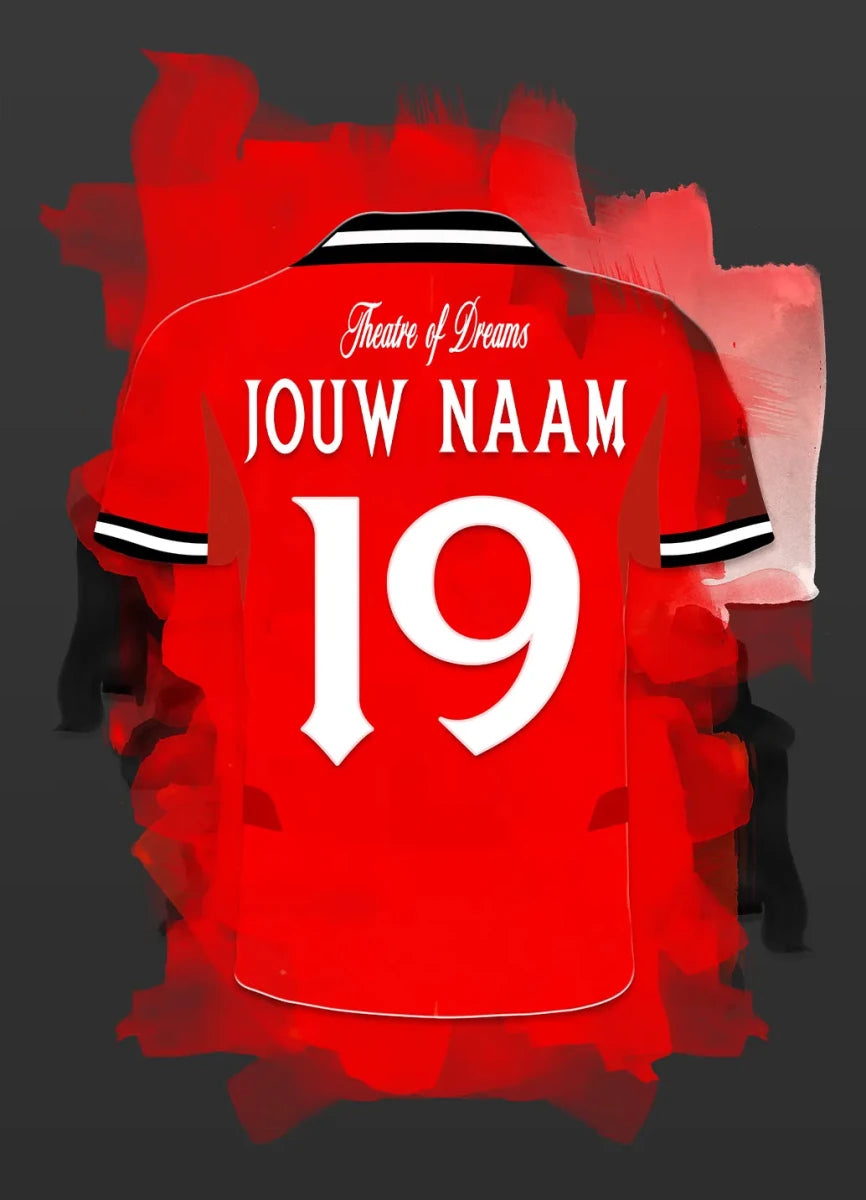 Manchester United Voetbal Poster Met Personalisatie Cadeau