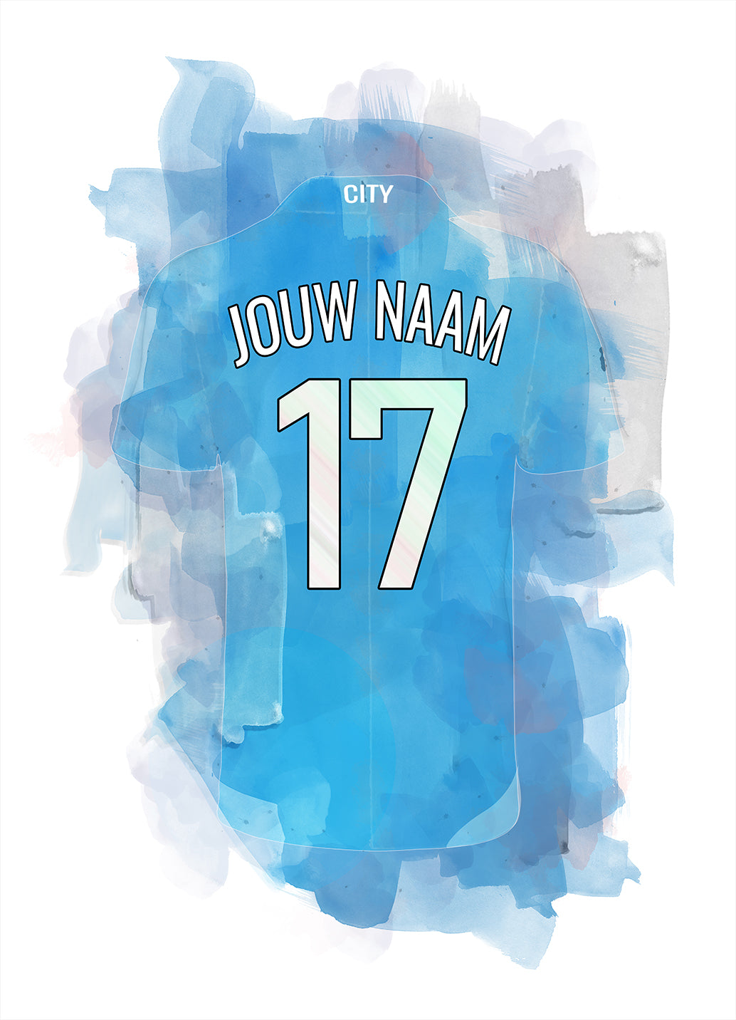 Manchester City voetbalposter met personalisatie