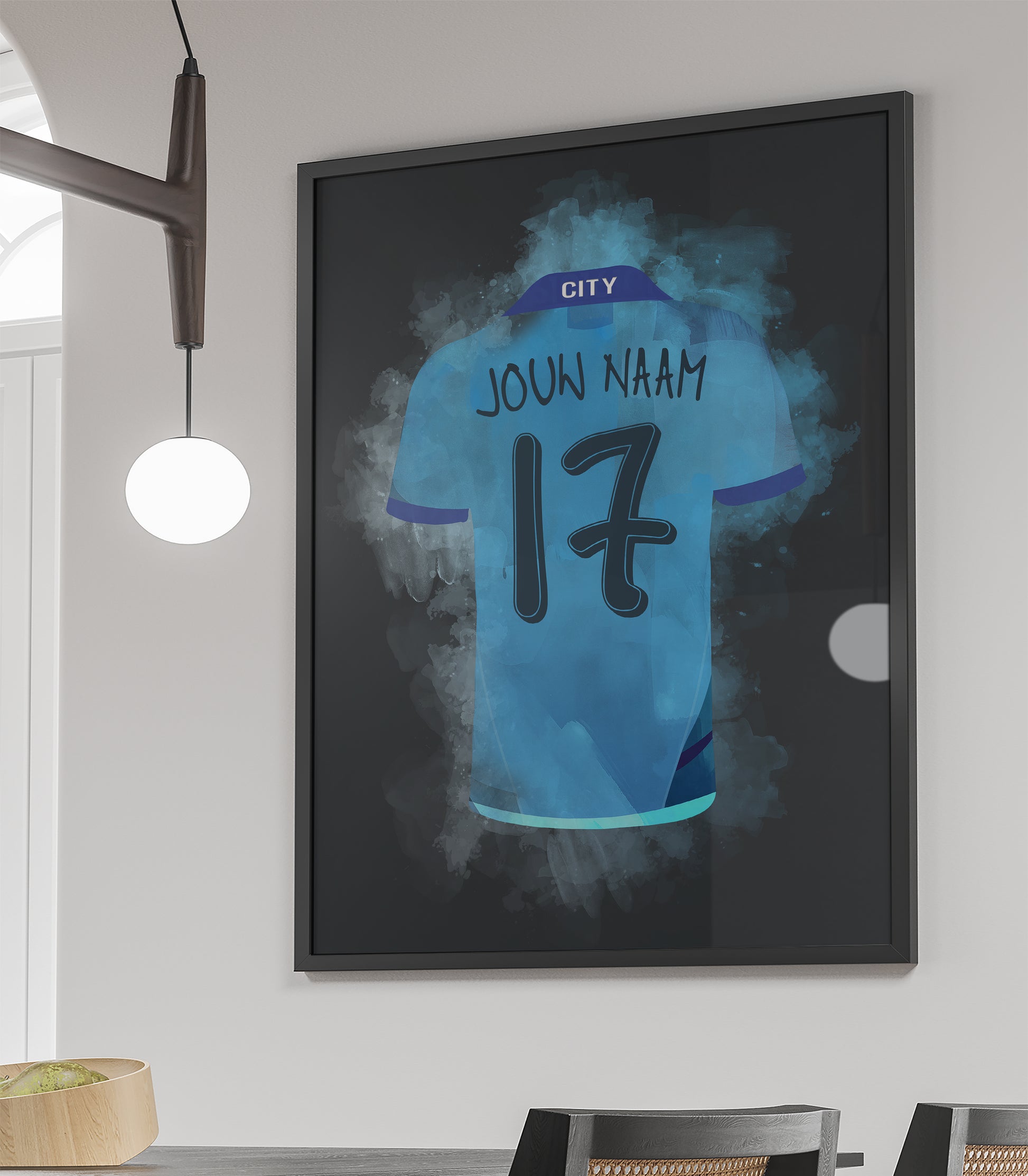 manchester city voetbalposter met eigen naam