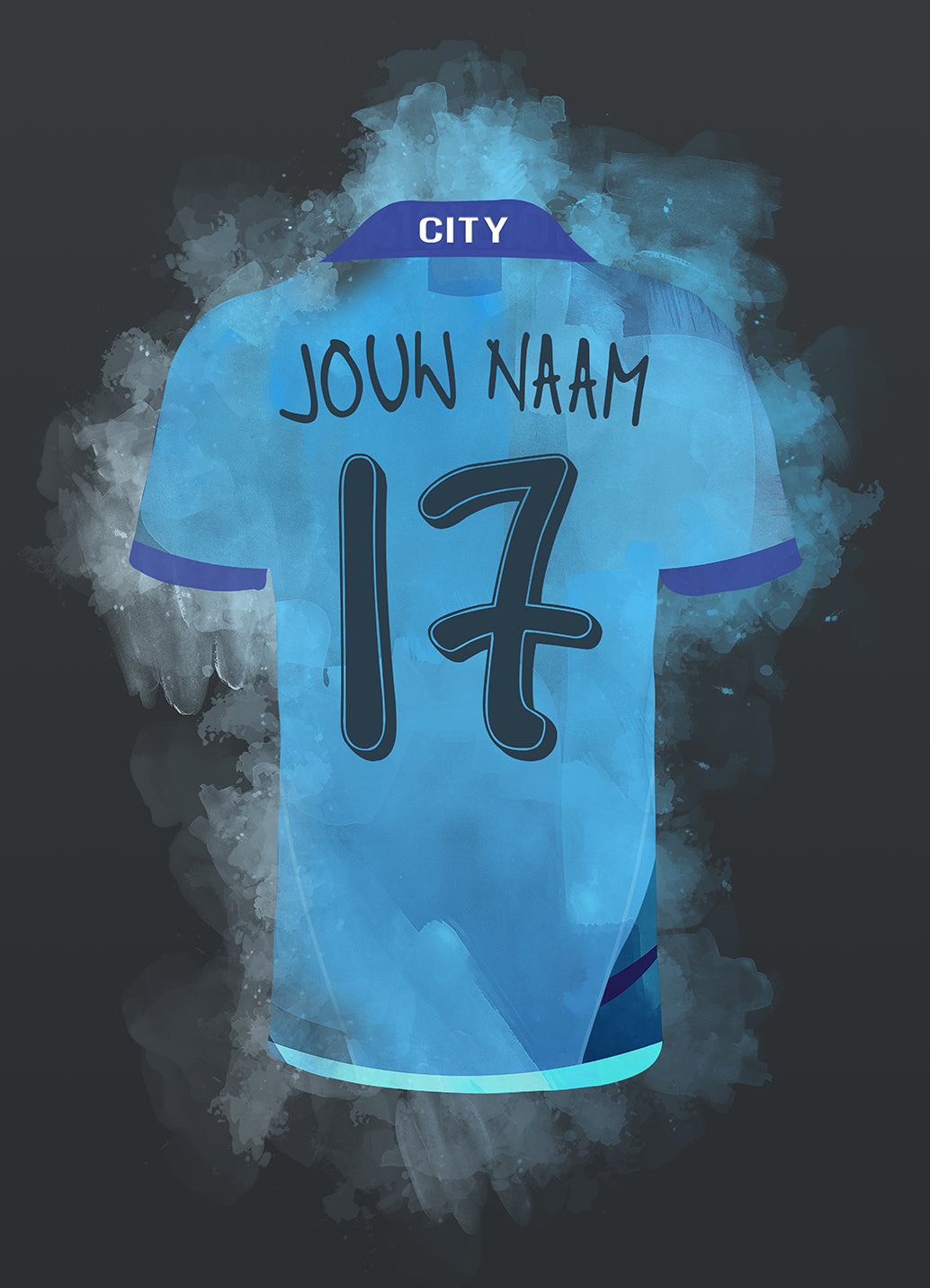 manchester city voetbalposter met eigen naam