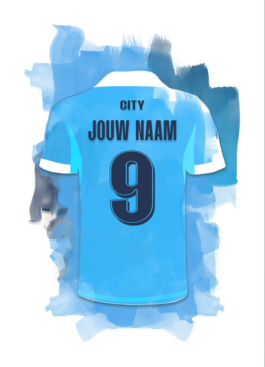 Manchester City poster met naam bestellen