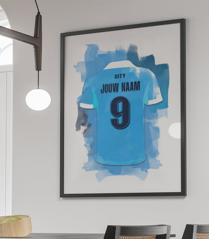 Manchester City poster met naam kopen