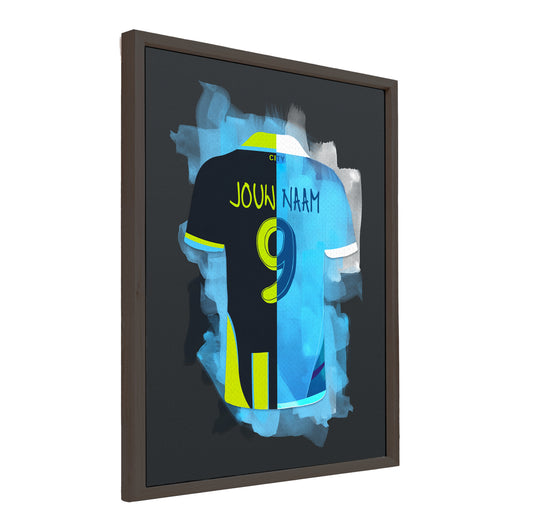 Manchester City canvas met baklijst- Voetbal cadeau