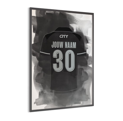 Manchester City voetbal wanddecoratie - Man C shirt 2025-2026 poster - Ingelijste poster - Man City voetbal fan kado