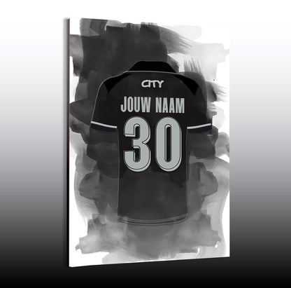 Manchester City voetbal wanddecoratie - Man C shirt 2025-2026 poster - Aluminium poster - Man City voetbal fan kado