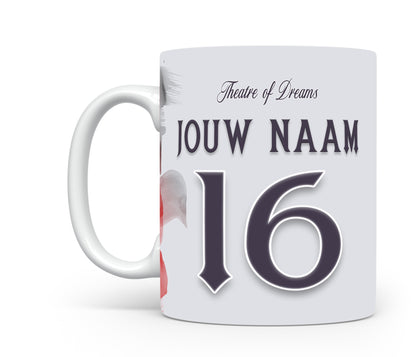 Manchester United voetbal mok met naam - Voetbal fan cadeau