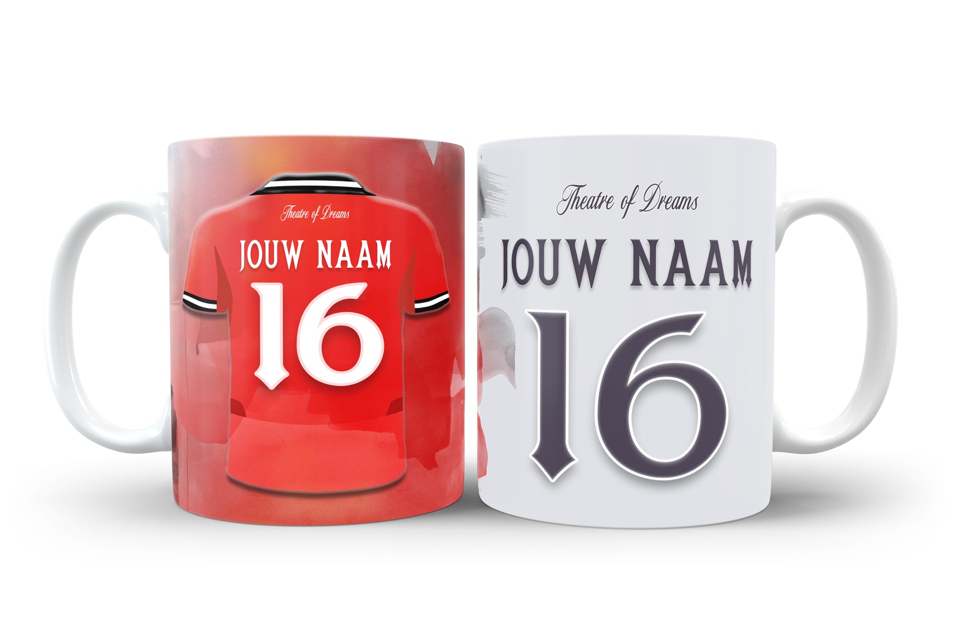 Manchester United voetbal mok met naam - Voetbal fan cadeau