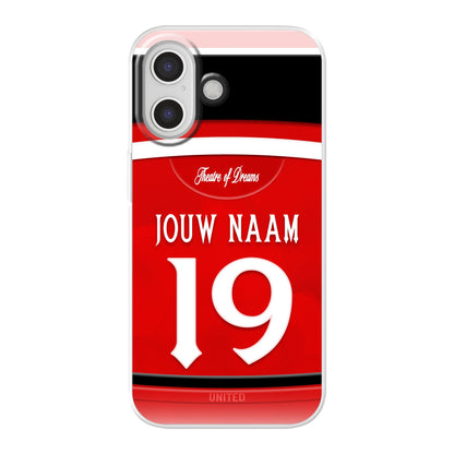 Manchester United FC telefoonhoesje met naam - Apple iPhone - Voetbal fan kado