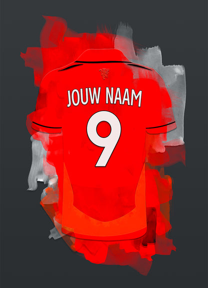 Manchester United poster met naam en rugnummer - Man United poster met personalisatie