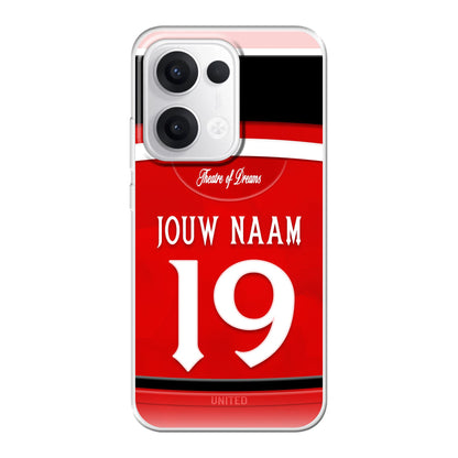 Manchester United FC telefoonhoesje met naam - Oppo Reno - Voetbal fan kado