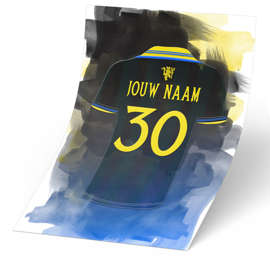 Manchester United voetbal wanddecoratie - Man U shirt 2025-2026 poster - Losse poster - Man United voetbal fan kado