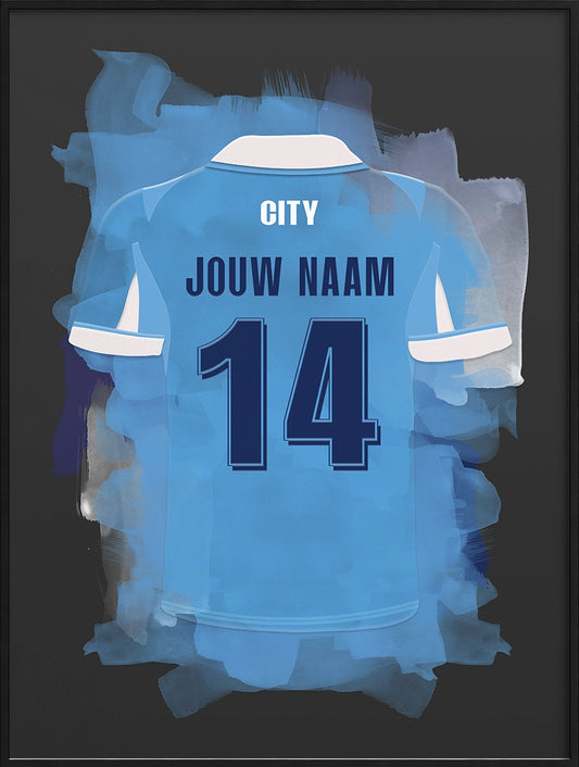 Manchester City Voetbal Poster Gepersonaliseerd Jongenskamer Cadeau