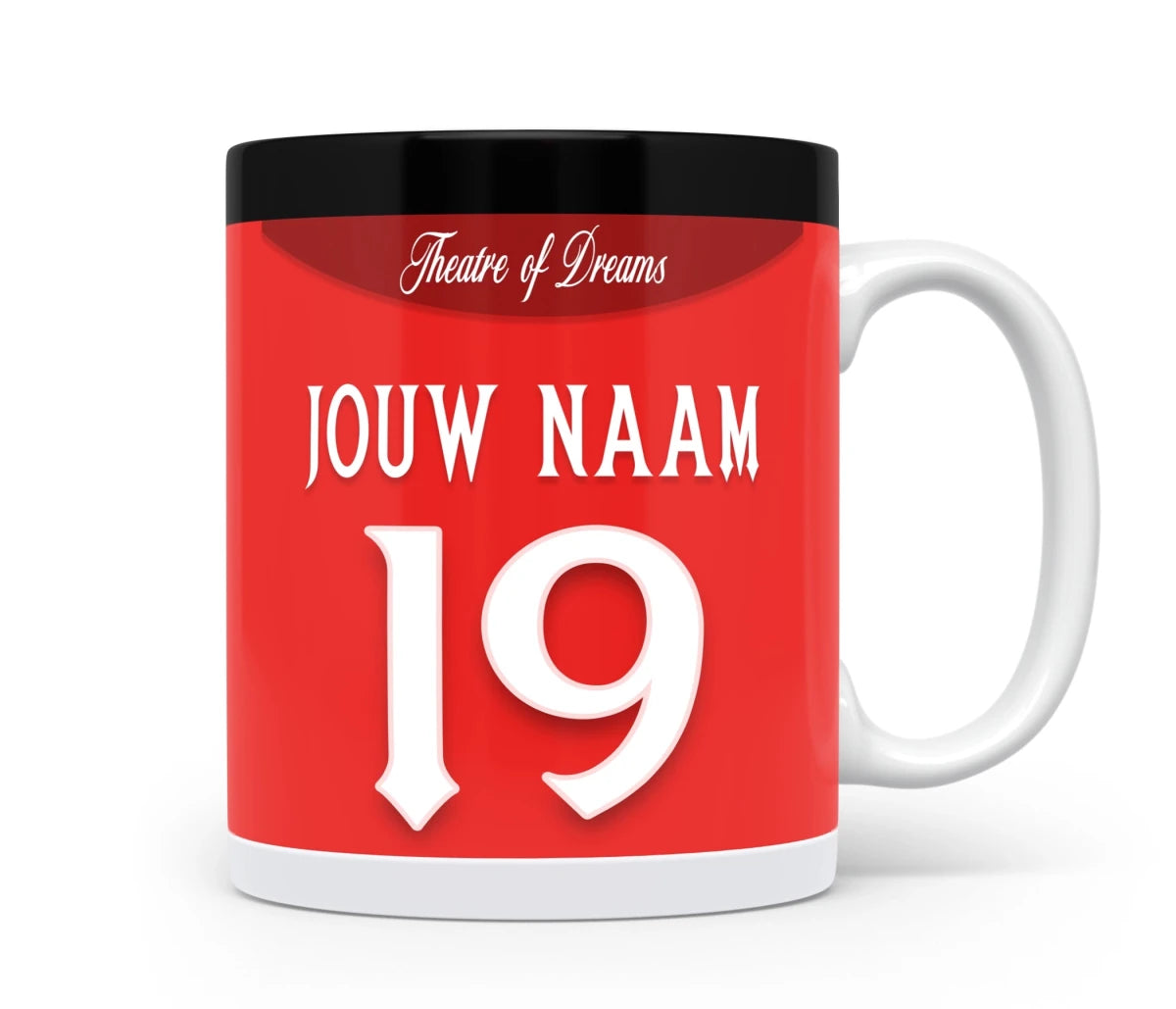 Manchester United Voetbal Mok Met Naam Personalisatie