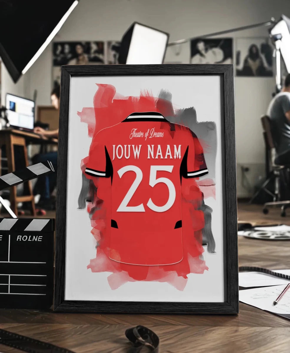 Manchester City Voetbal Poster Met Witte Achtergrond