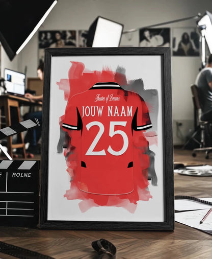 Manchester City Voetbal Poster Met Witte Achtergrond