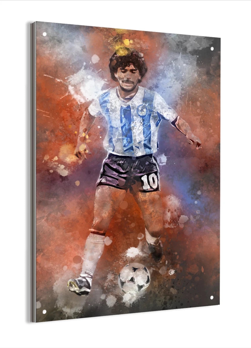 Maradona Voetbal Poster Aluminium Dibond Mancave