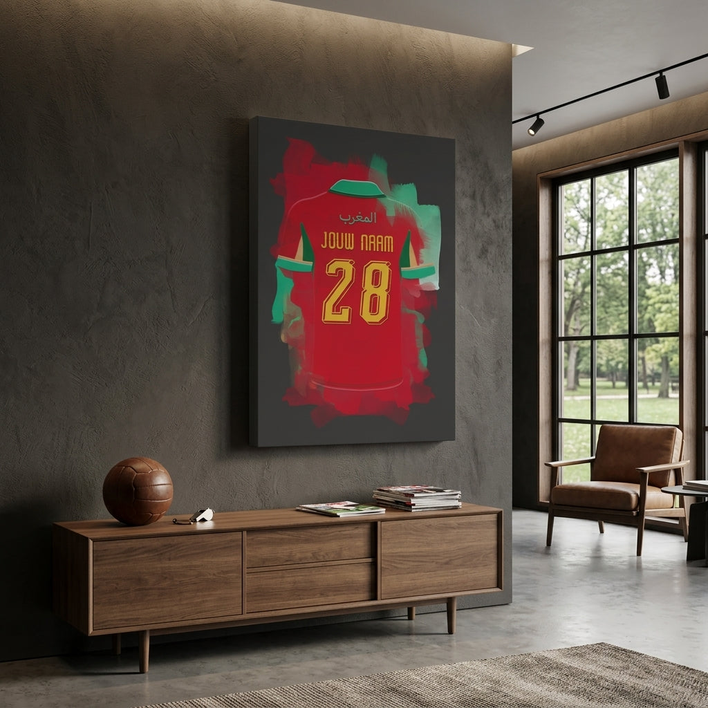 Marokko Voetbal Canvas Muurdecoratie Jongenskamer Bestellen