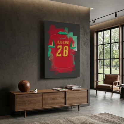 Marokko Voetbal Canvas Muurdecoratie Jongenskamer Bestellen