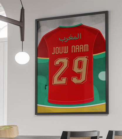 Marokko Voetbal Wanddecoratie Poster Met Lijst