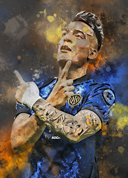Lautaro Martinez wanddecoratie - Poster - Canvas - Dibond - Ingelijste poster