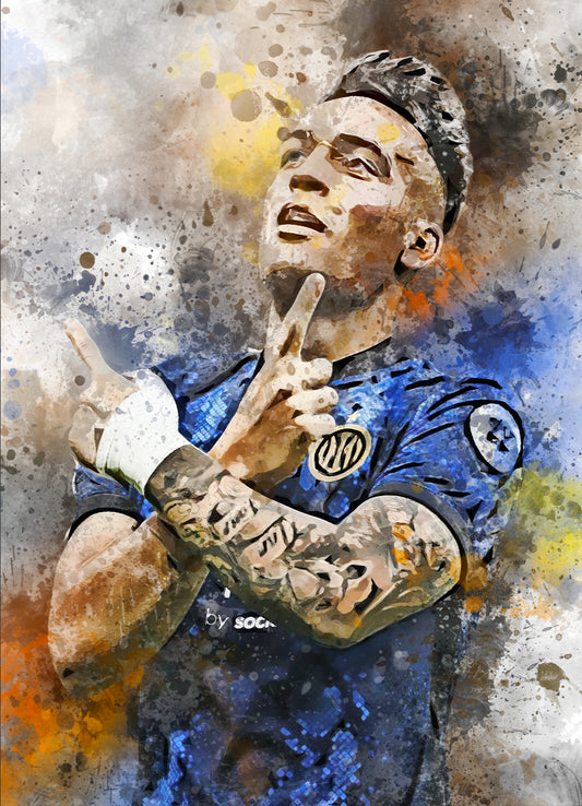 Lautaro Martinez wanddecoratie - Poster - Canvas - Dibond - Ingelijste poster