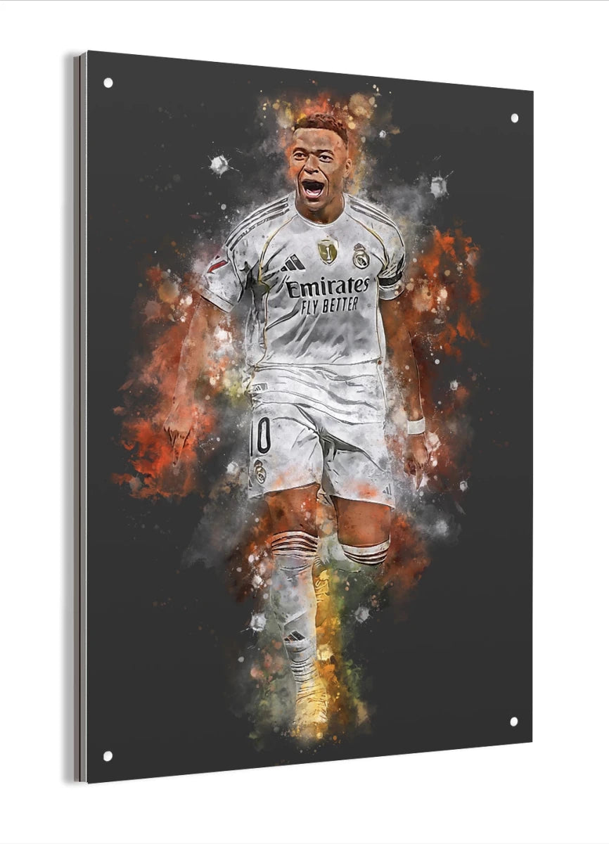 Mbappe Voetbal Poster Aluminium Dibond Mancave