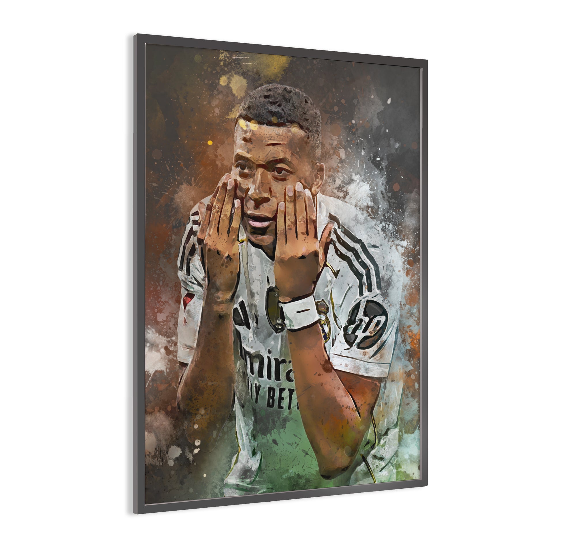 Mbappe ingelijste voetbal poster 