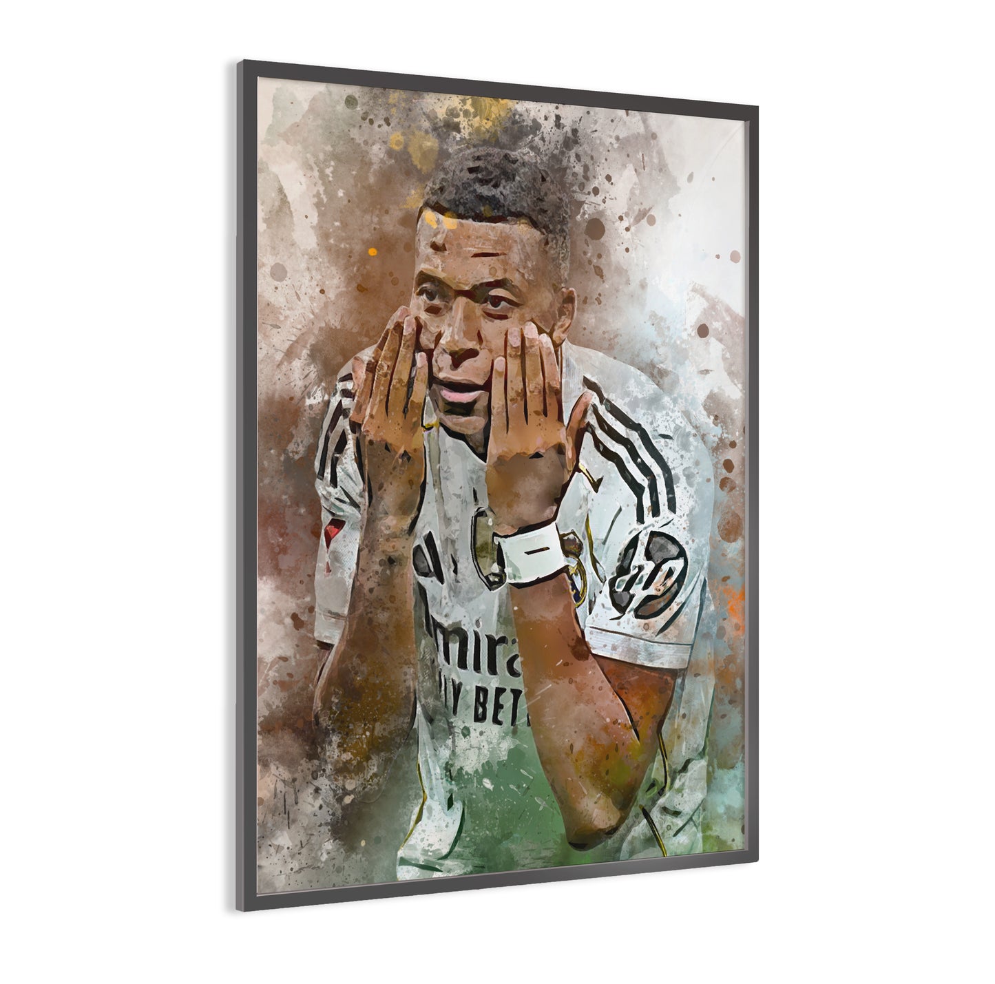 Mbappe ingelijste voetbal poster 