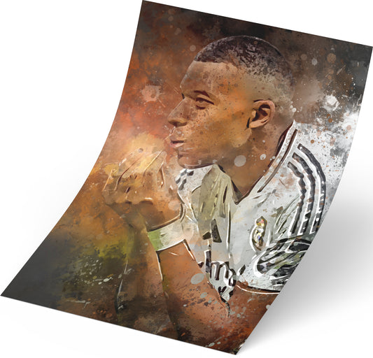 Kylian Mbappe losse poster - Voetbal fan schilderij