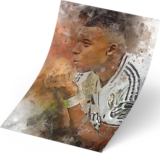 Kylian Mbappe losse poster - Voetbal fan schilderij